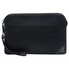 Black Prada Saffiano Clutch Black