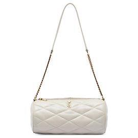 Bolsa tubo Sade em pele de cordeiro acolchoada branca Saint Laurent Branco