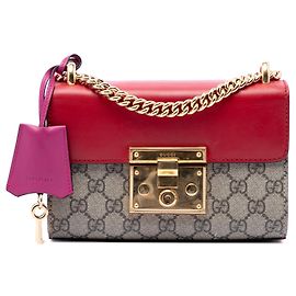 Bolsa transversal Gucci Small GG Supreme com cadeado bege Bege