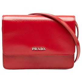 Bolso bandolera Prada Saffiano Vernice rojo Roja