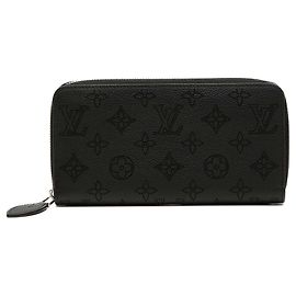 Black Louis Vuitton Monogram Mahina Zippy Wallet Black