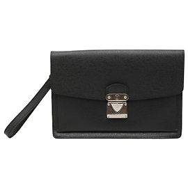 Black Louis Vuitton Taiga Belaia Clutch Black