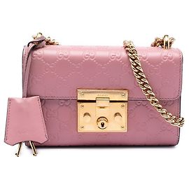 Bolso bandolera Gucci Small Guccissima Padlock rosa Rosa
