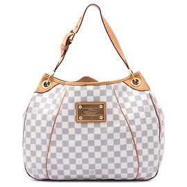 Borsa a tracolla Louis Vuitton Damier Azur Galliera PM bianca Bianco