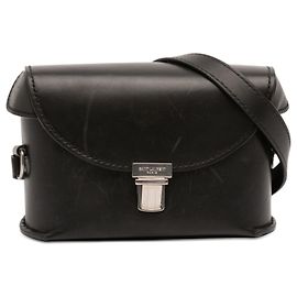 Bolsa transversal de couro preta Saint Laurent Tuc Box Preto