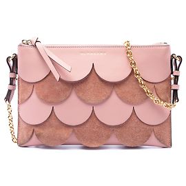 Bolsa Crossbody Peyton em couro e camurça rosa Burberry Rosa