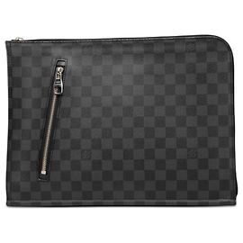 Poche Documents Portfolio Clutch Bag in Damier Graphite Schwarz Louis Vuitton Schwarz