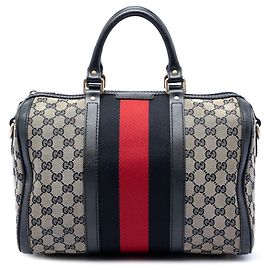 Bolsa Boston e bolsa satchel Gucci Medium GG Canvas Web bege Bege
