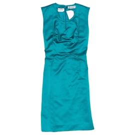 Robe fourreau sans manches bleu sarcelle Yves Saint Laurent Taille US S Bleu