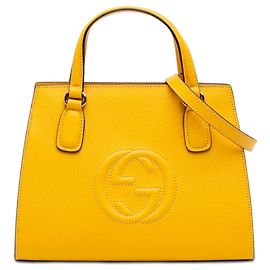 Bolsa Tote Satchel Conversível Soho de Couro de Vitelo Medium Amarela Gucci Amarelo