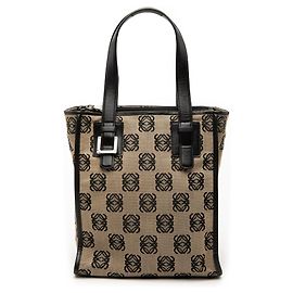 Beige LOEWE Anagram Canvas Handbag Beige