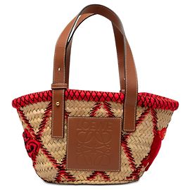Panier cabas LOEWE Small en raphia beige avec broderie animale Beige
