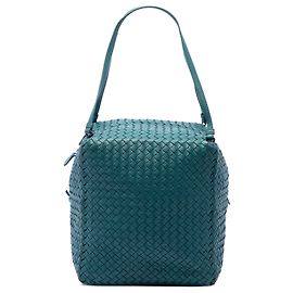 Borsa a tracolla Cube in nappa Intrecciato blu Bottega Veneta Blu