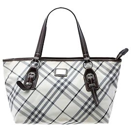 Brown Burberry Nova Check Canvas Tote Brown