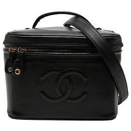 Bolsa de Vanity Chanel CC Caviar preta Preto