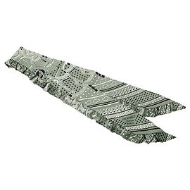 Lenço de seda Hermès Eperon D Or Bandana Ruffled Twilly verde Verde