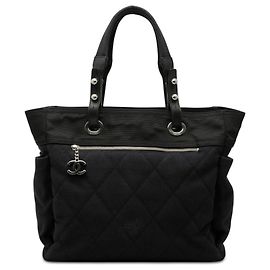 Blue Chanel Large Quilted Canvas Paris Biarritz Tote Blue