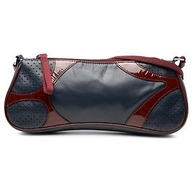 Bolsa transversal Prada Blue em Vitello Drive com acabamento em verniz Azul