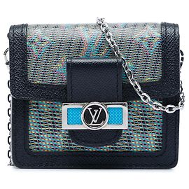 Borsa a tracolla blu Louis Vuitton Monogram LV Pop Dauphine Bumbag BB Blu