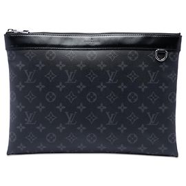 Clutch Louis Vuitton Monogram Eclipse Discovery GM nera Nero