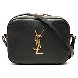 Bolsa de câmera Classic Monogram em couro de grão fino preto Saint Laurent Preto