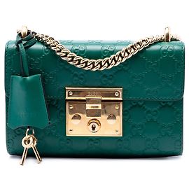 Bolsa transversal Gucci Small Guccissima Padlock verde Verde