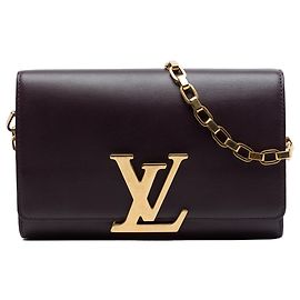 Sac à épaule Louis Vuitton Louise Chain GM en cuir violet Violet