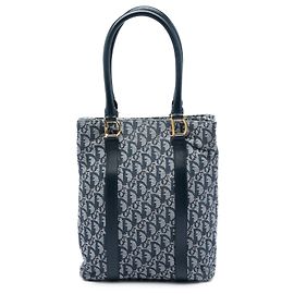 Blue Dior Diorissimo Trotter Canvas Tote Blue