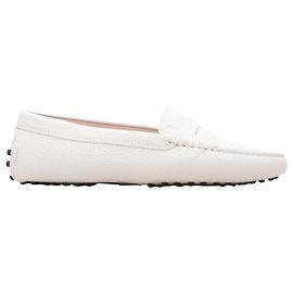 Mocassins de conduite Tod's en cuir grainé blanc Taille 36.5 Blanc