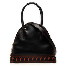 Bolsa Saint Laurent de couro preto com recorte em Y Preto