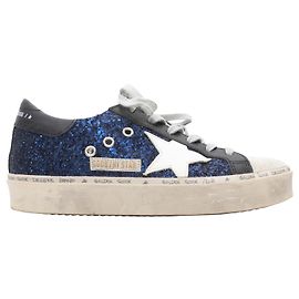 Glitzer-Plateau-Sneaker Low-Top Navy & Multicolor Golden Goose Größe 8 Marineblau