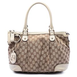 Bolso Sukey de lona GG Gucci blanco Blanco