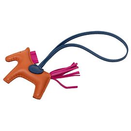 Pingente de bolsa Hermès Milo Lambskin Grigri Rodeo Orange PM Chaveiro Laranja