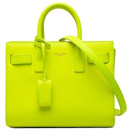 Sac à main Nano Leather Sac De Jour vert Saint Laurent Vert