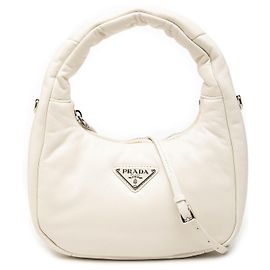 Bolso satchel Prada Mini Nappa Soft Padded blanco Blanco