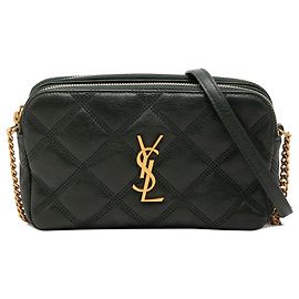 Mini bolsa crossbody Becky em pele de cordeiro acolchoada preta Saint Laurent com duplo fecho de correr Preto