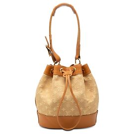 Borsa a secchiello Louis Vuitton Monogram Mini Lin Noelie beige Beige