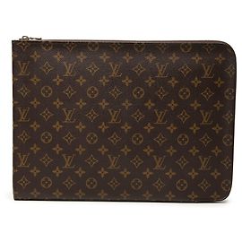 Pasta Executiva Louis Vuitton Monogram Poche Documents Portfolio Marrom Marrom