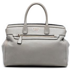 Bolsa satchel Prada Vitello Daino cinza Cinza