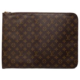 Pasta Executiva Louis Vuitton Monogram Poche Documents Portfolio Marrom Marrom