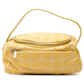 Yellow Chanel New Travel Line Nylon Vanity Bag Yellow