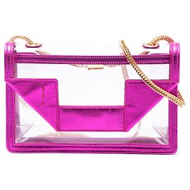 Bolsa transversal Betty de PVC e acabamento em couro metálico branco Saint Laurent Small Branco