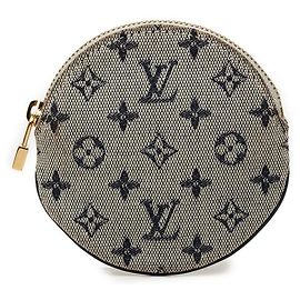 Mini monedero redondo Louis Vuitton Monogram Mini Lin gris Gris