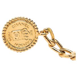 Gold Chanel Gold Plated Medallion Rue Cambon Chain Belt Golden