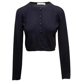 Christian Dior Kaschmir-Cardigan Navy Größe US S Blau