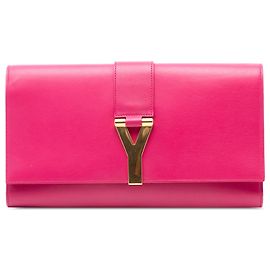 Clutch Chyc Ligne de couro rosa Saint Laurent Rosa
