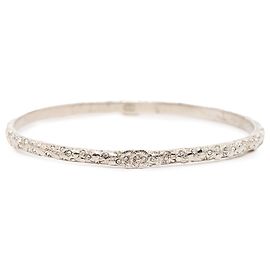 Chanel CC Silberner Armreif Versilberter Strass Modeschmuck Silber