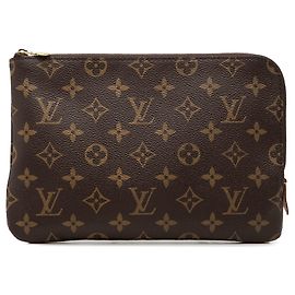 Bolso de mano marrón Louis Vuitton Monogram Etui Voyageur PM Castaño