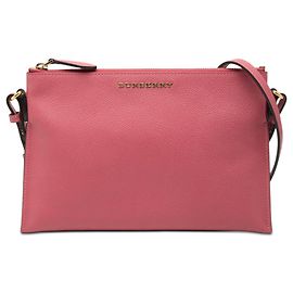 Pochette Peyton en cuir grainé rose Burberry Rose