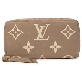 Brown Louis Vuitton Bicolor Monogram Empreinte Giant Zippy Wallet Brown